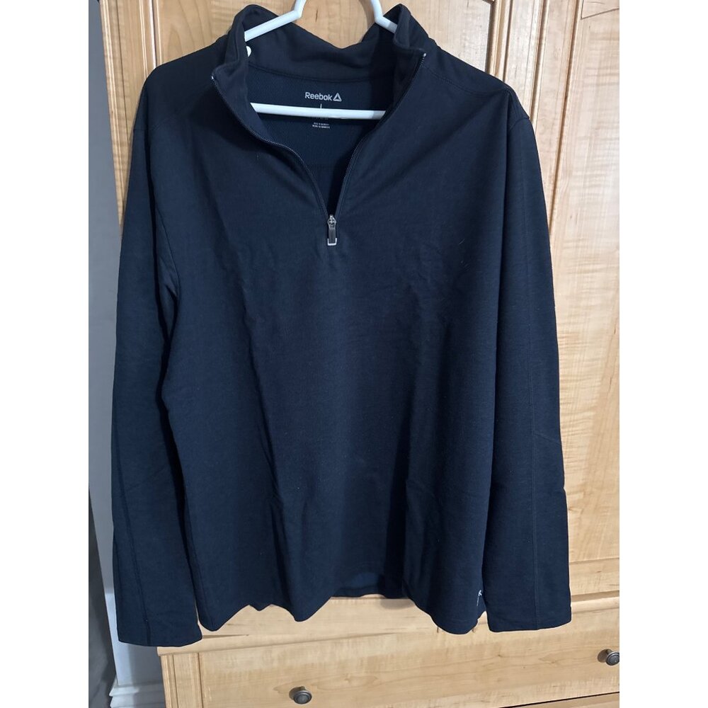 Reebok Mens Black Half-Zip Pullover Sweatshirt L